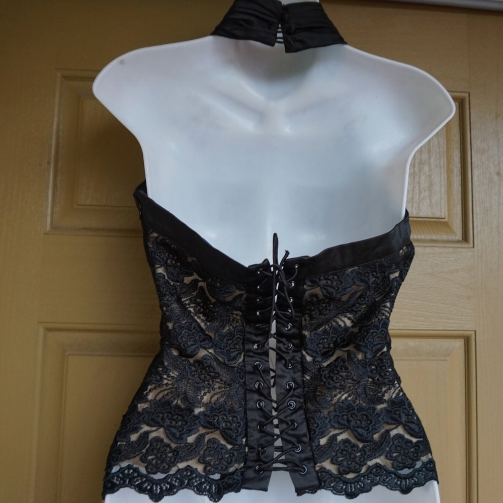 Vintage Bebe Satin Lace Halter - Picture 3 of 4